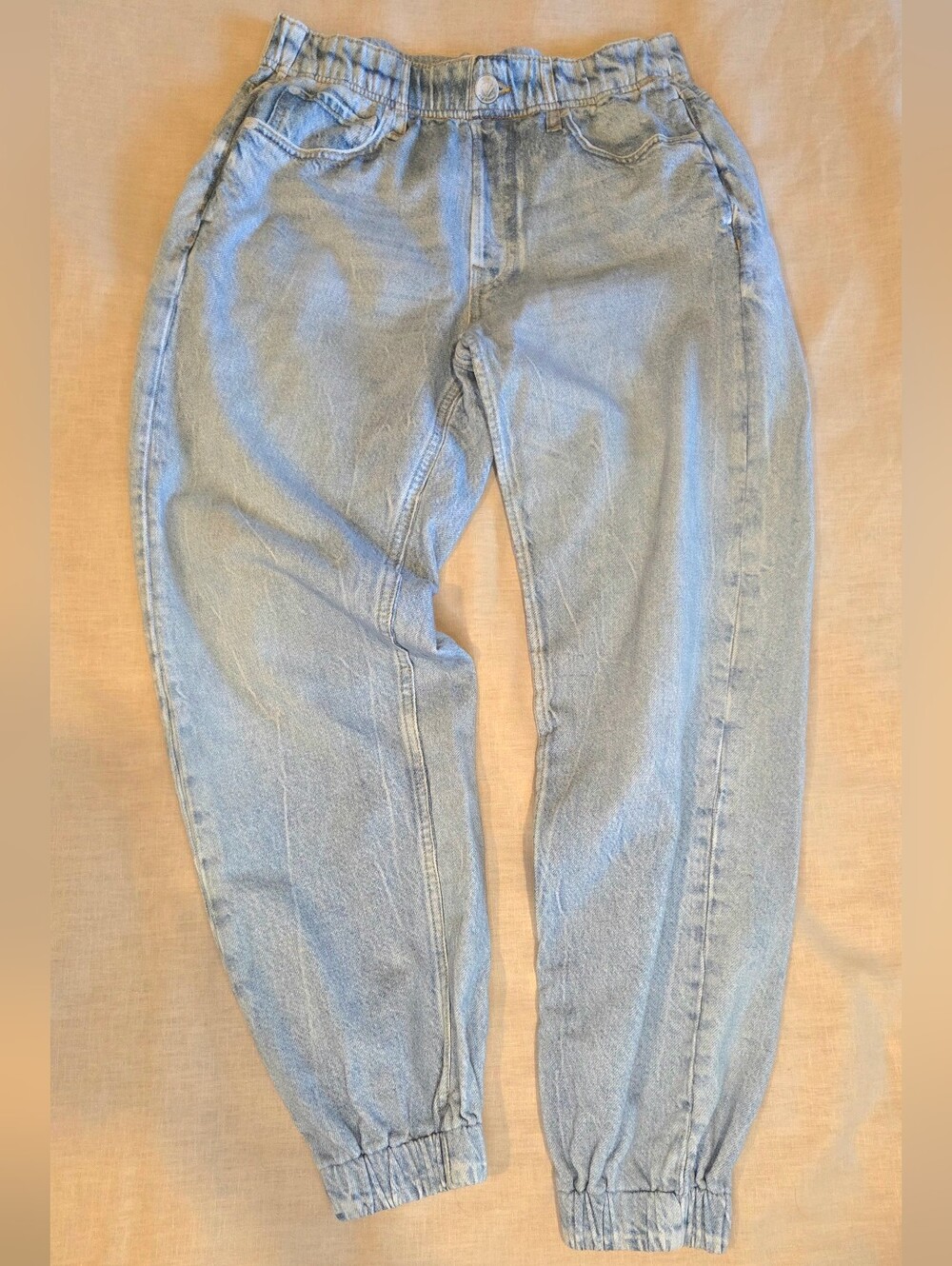Rag & Bone Miramar Denim Jogger Jeans Light Wash Elastic Waist Tapered Size S